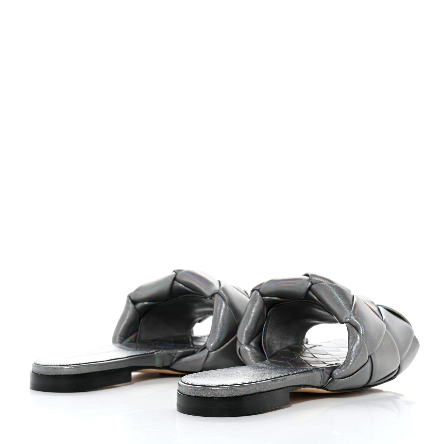 Bottega Veneta Laser Nappa Maxi Intrecciato Lido Flat Sandals 35 Oyster 4 of 7