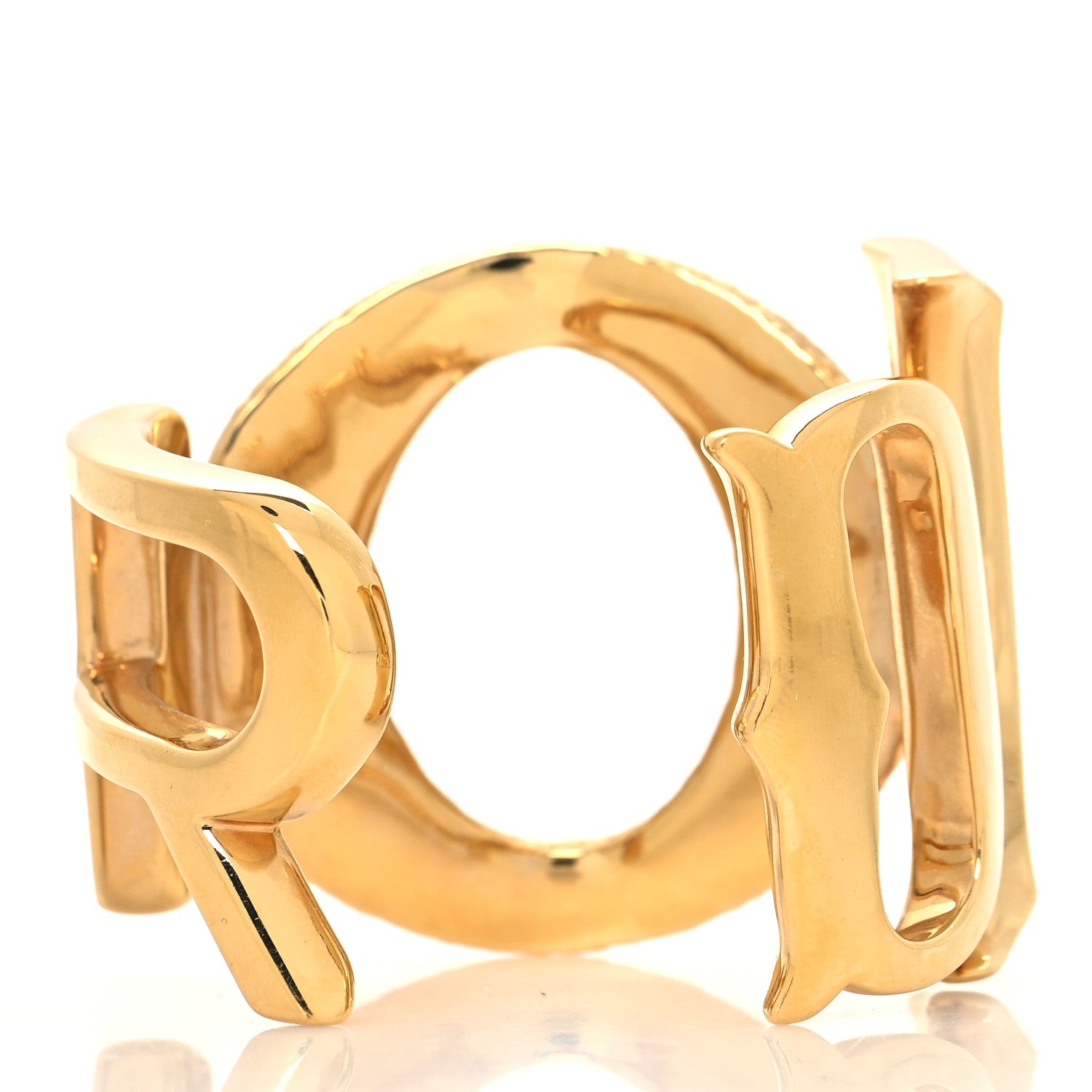 Christian Dior Metal Logo Cuff Bracelet Gold 3 of 4