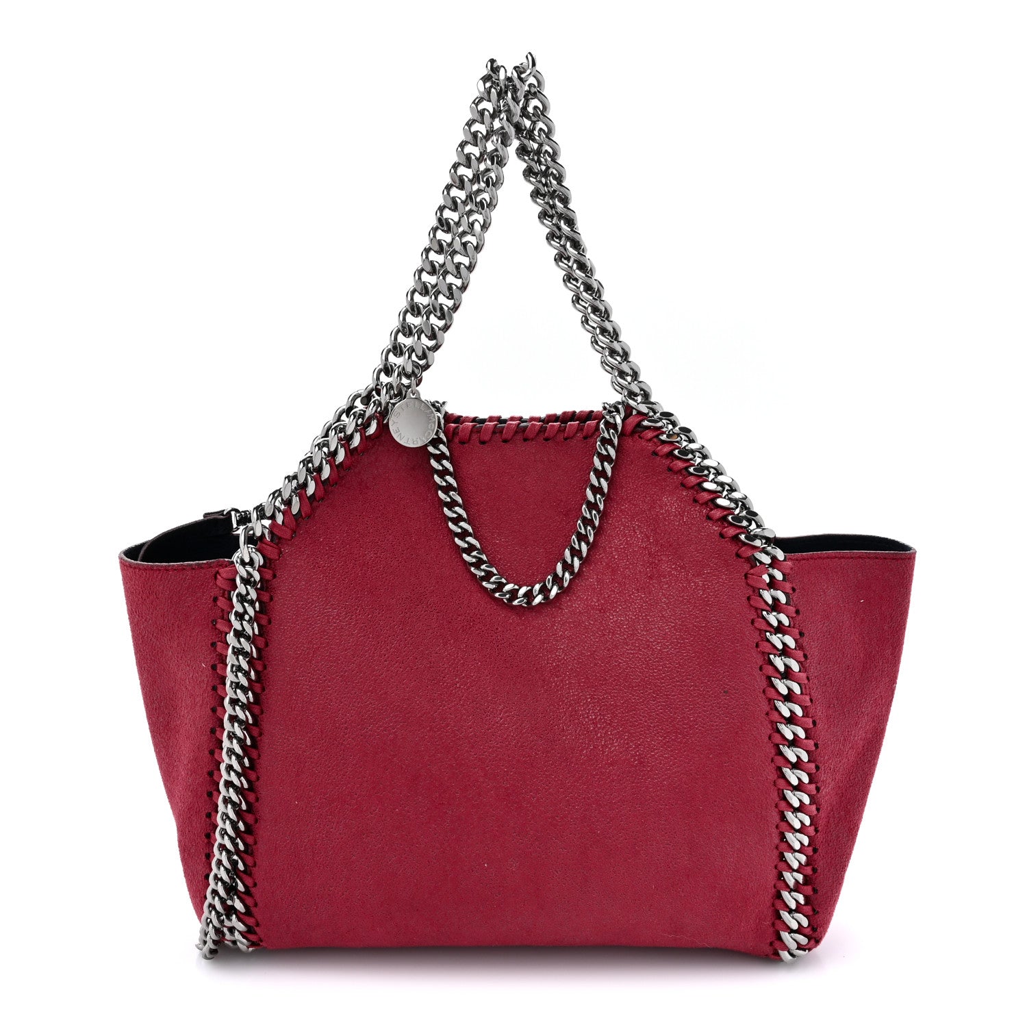 Stella McCartney Shaggy Deer Falabella Reversible Mini Fold Over Tote Red Navy 1 of 11