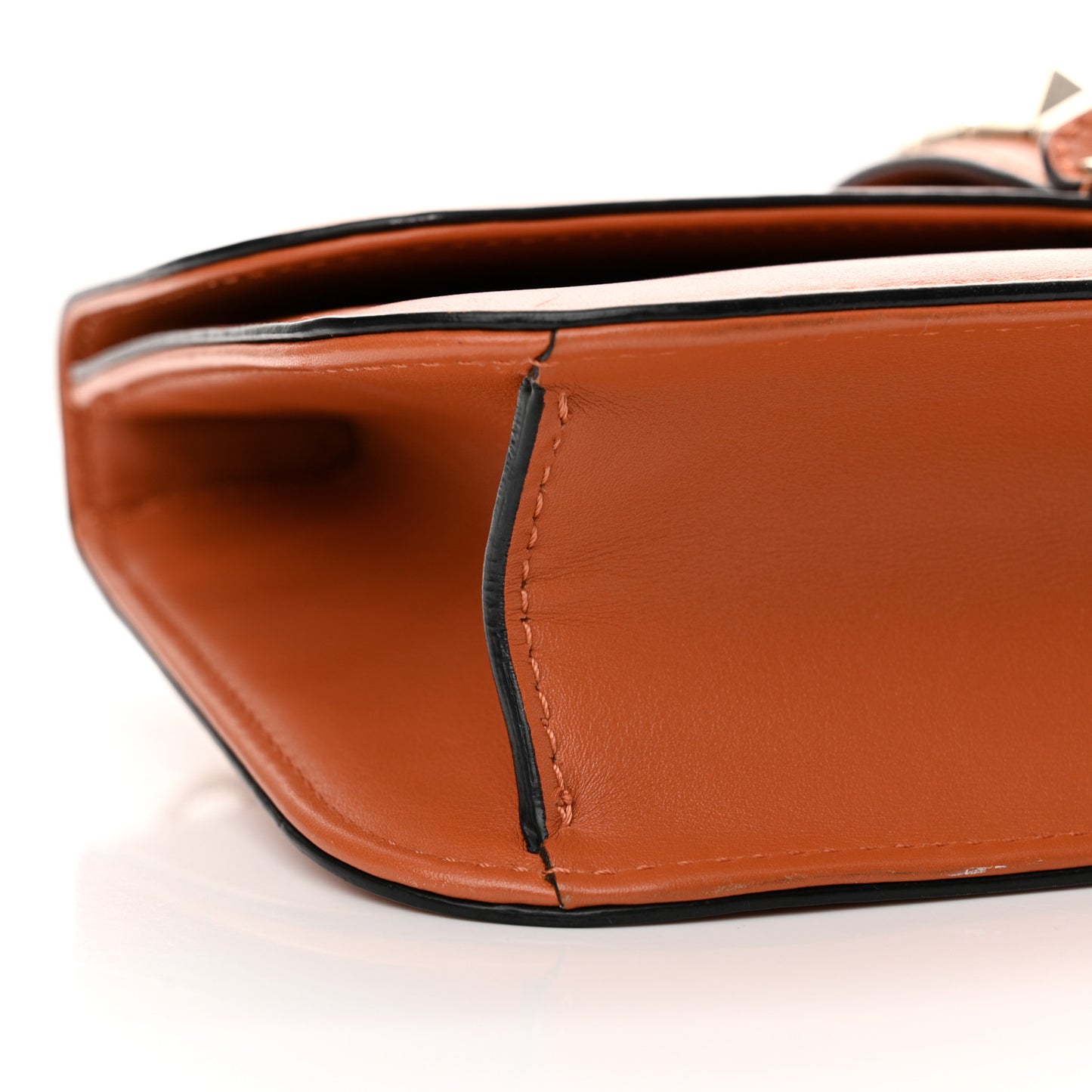 Vitello Medium Glam Lock Rockstud Flap Orange