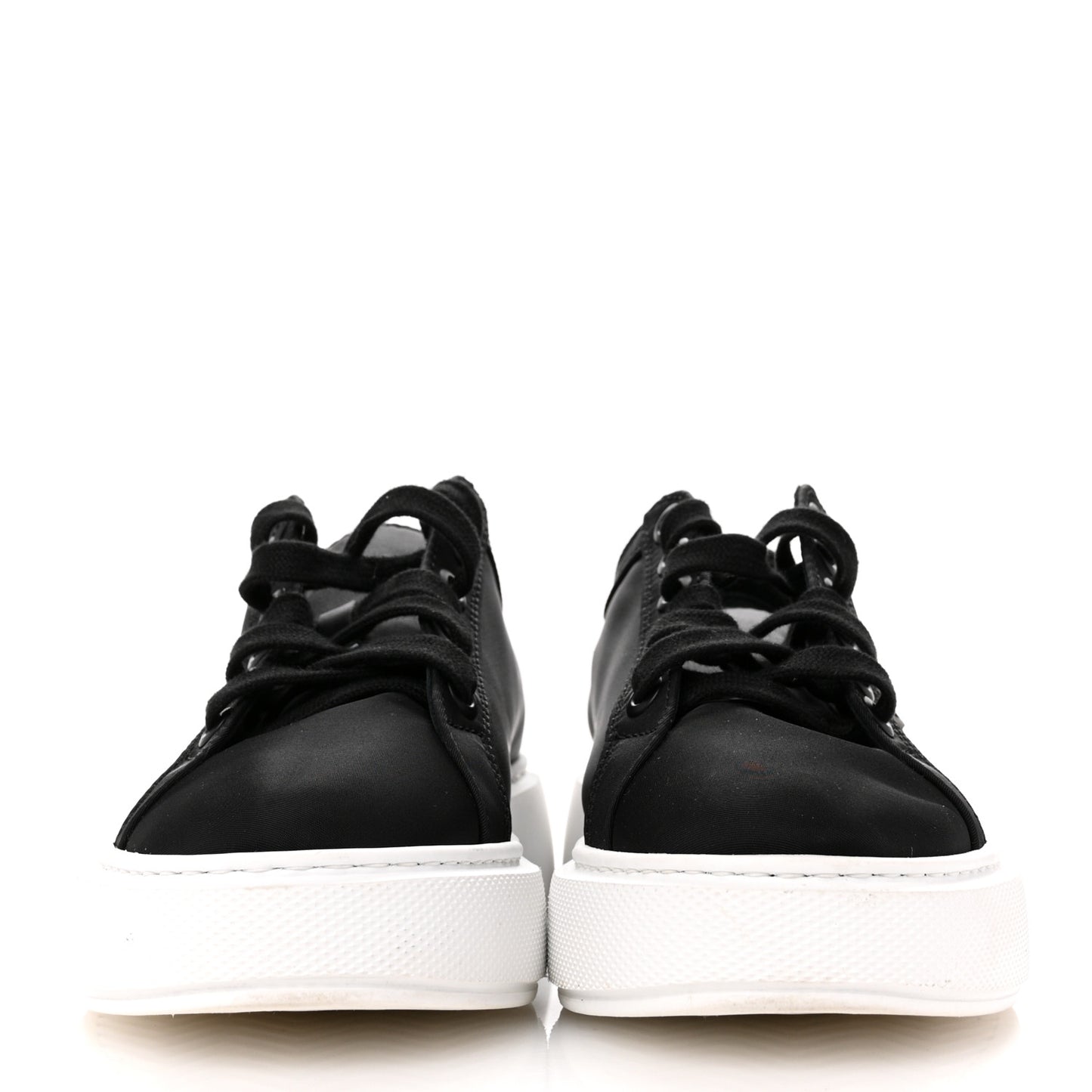 Nylon Gabardine Triangle Logo Platform Sneakers 39 Black