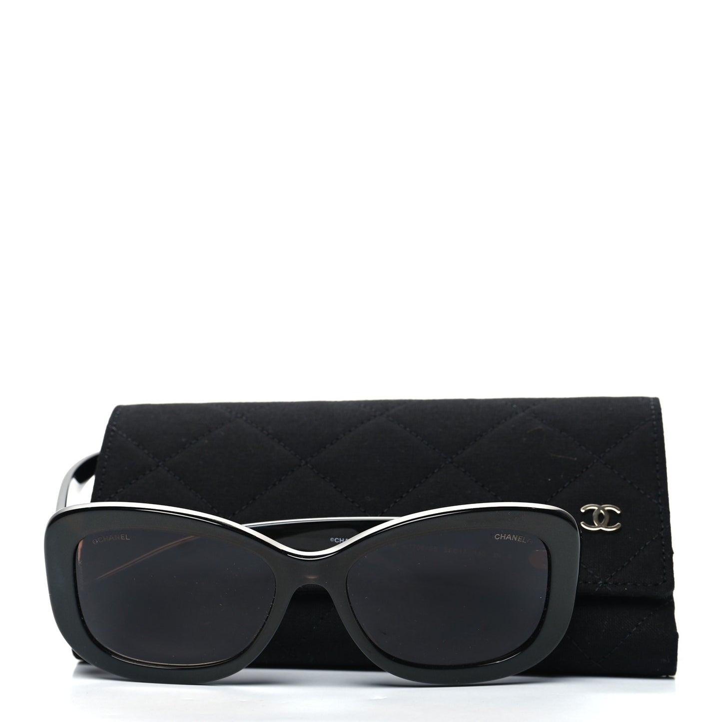 Acetate Crystal CC Rectangle Sunglasses 5468B Brown