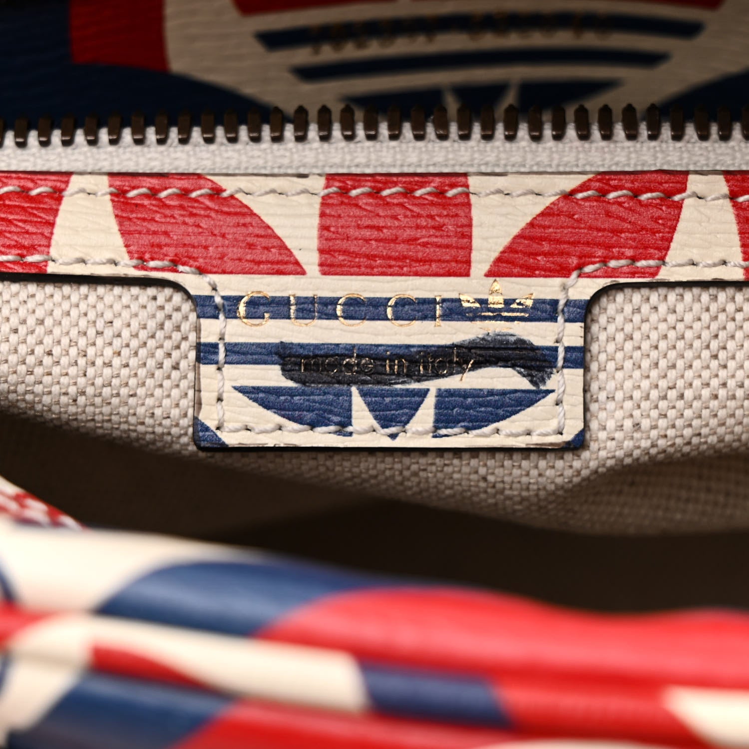 Gucci X ADIDAS Shangai Calfskin Web Trefoil Interlocking G Mini Duffle Bag Red White Blue 6 of 11