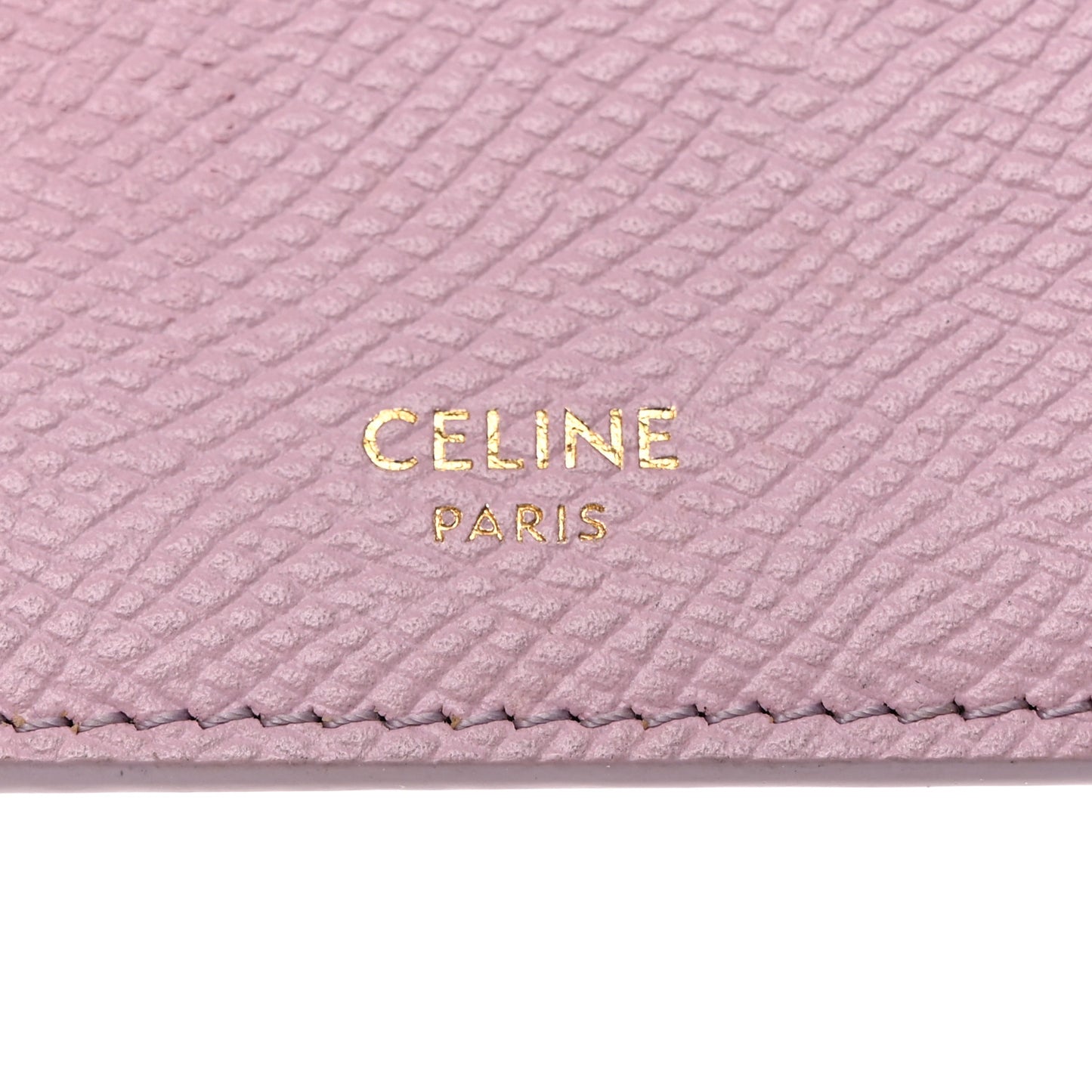 Grained Calfskin Zipped Card Holder Pink