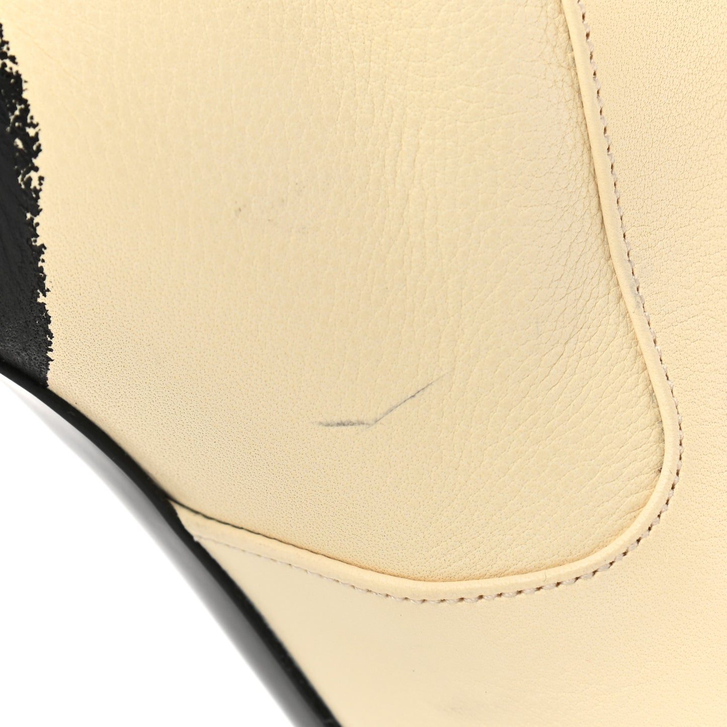 Calfskin CC High Boots 37.5 Dark White Black