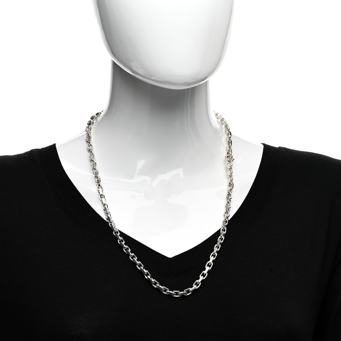 Sterling Silver 18K Yellow Gold Makers Chain Necklace 24"