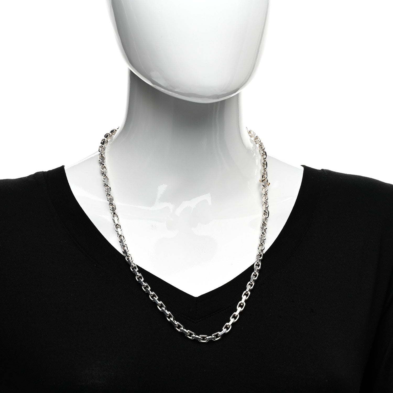 Tiffany Sterling Silver 18K Yellow Gold Makers Chain Necklace 24" 2 of 4