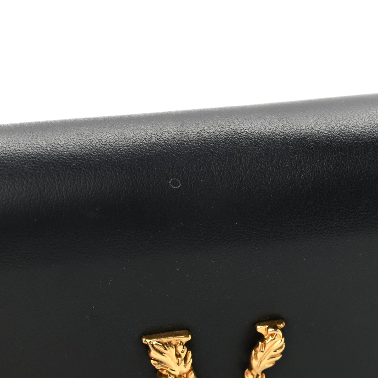 Vitello Mini Virtus Chain Clutch Black