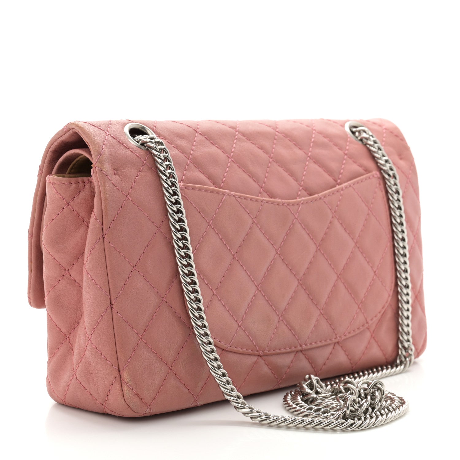 Chanel Washed Lambskin Quilted Medium Double Flap Bijoux Chain Pink 3 of 12