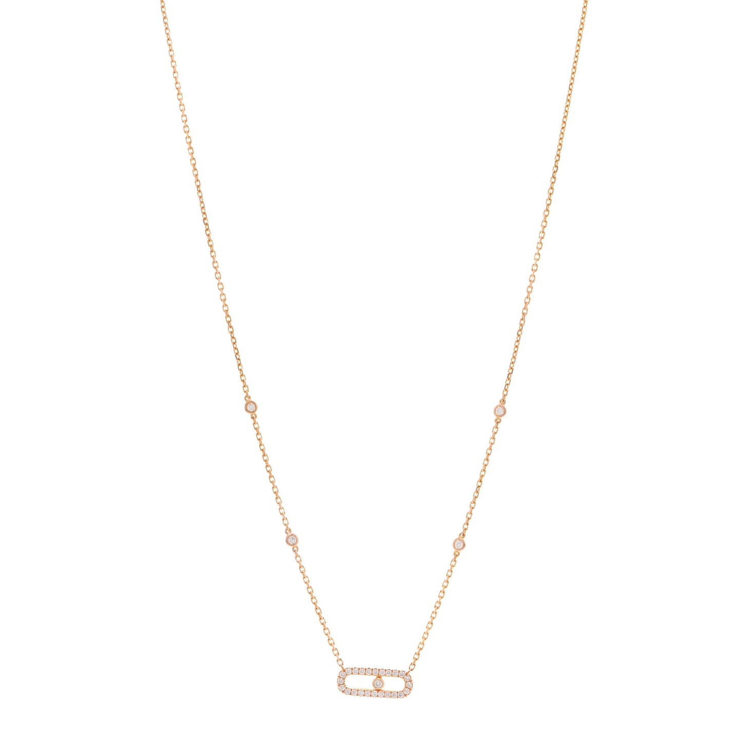18K Rose Gold Diamond Move Uno Pave Necklace