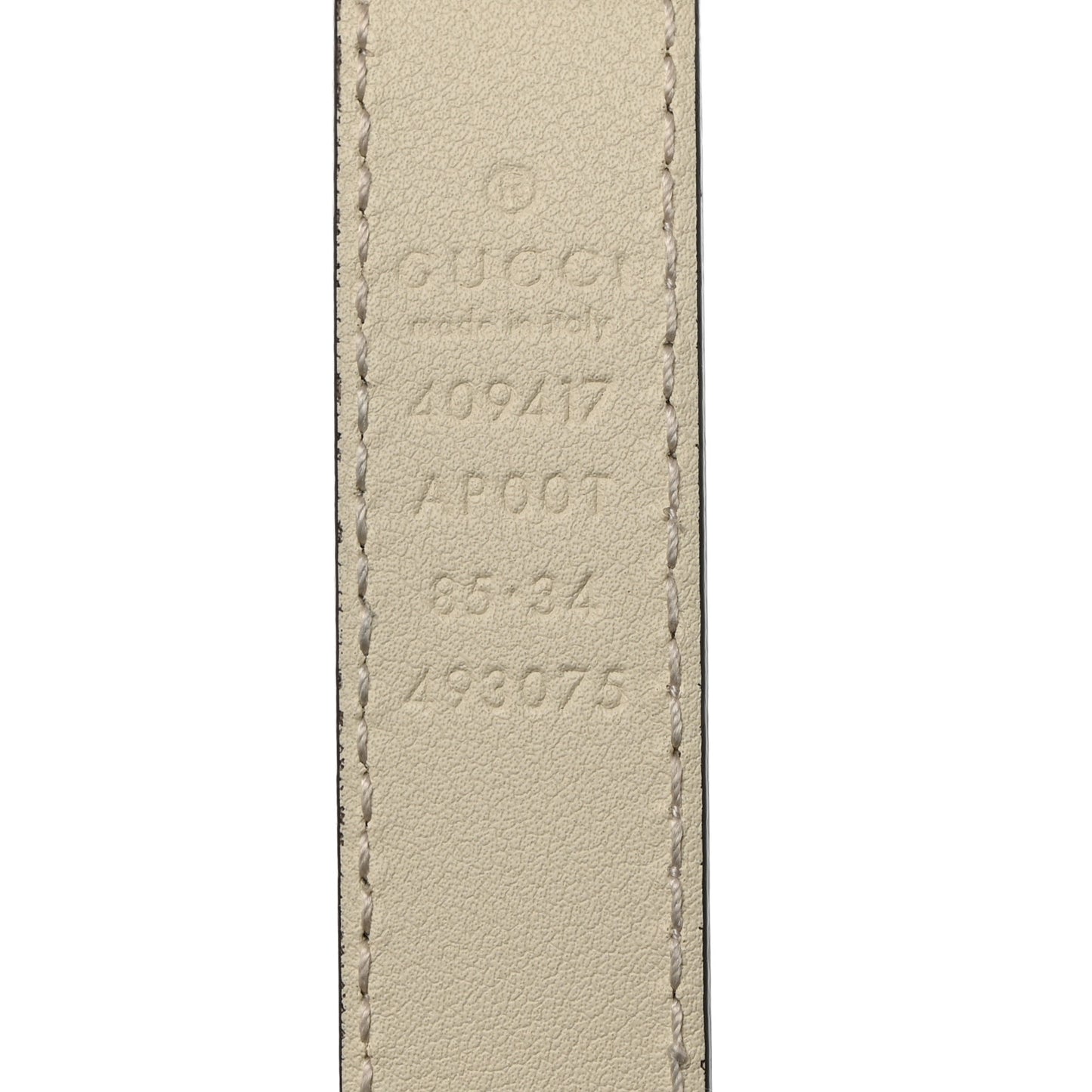 Calfskin Double G 20mm Belt 85 34 Mystic White