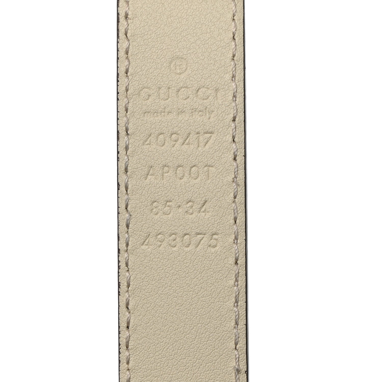 Gucci Calfskin Double G 20mm Belt 85 34 Mystic White 3 of 7
