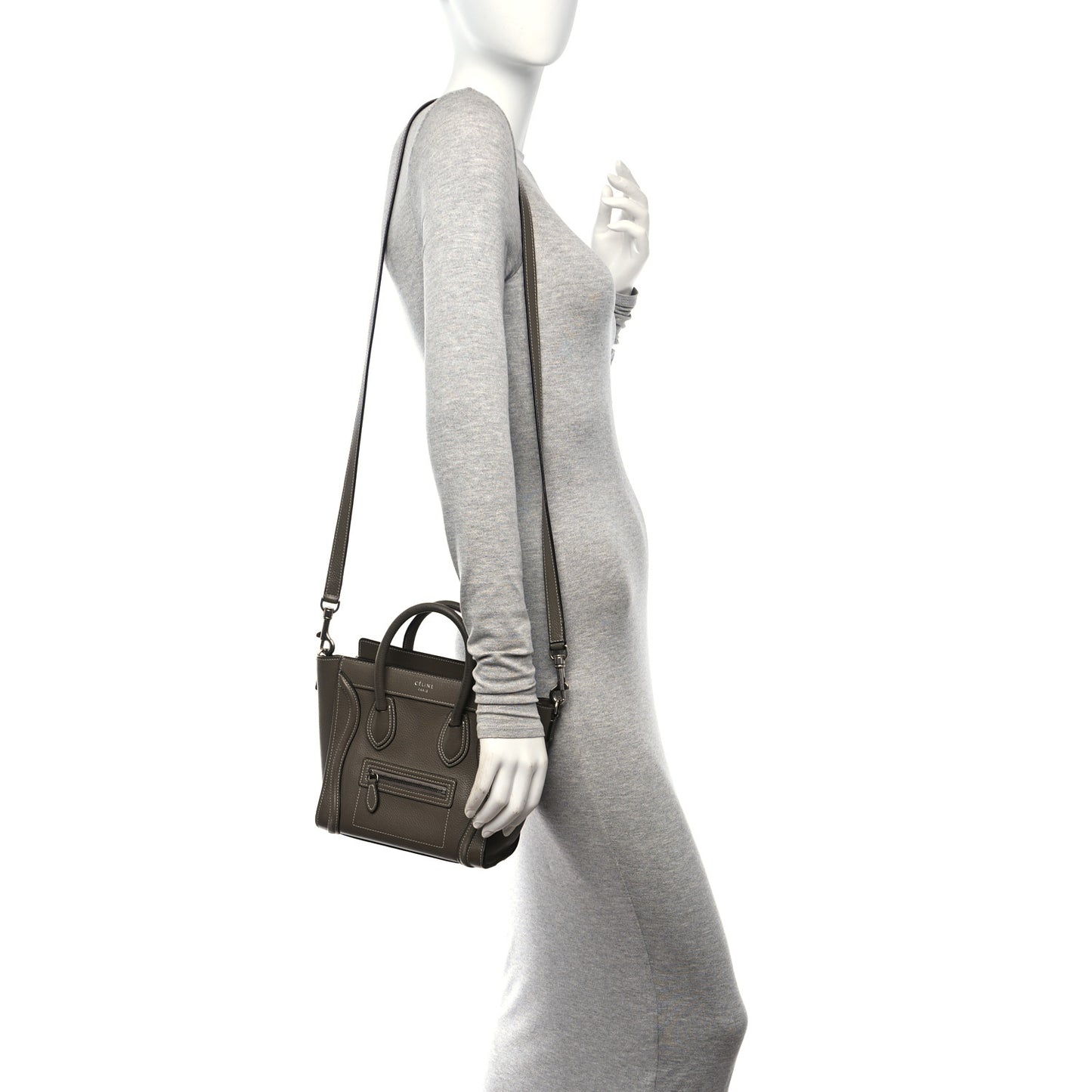 Drummed Calfskin Nano Luggage Souris