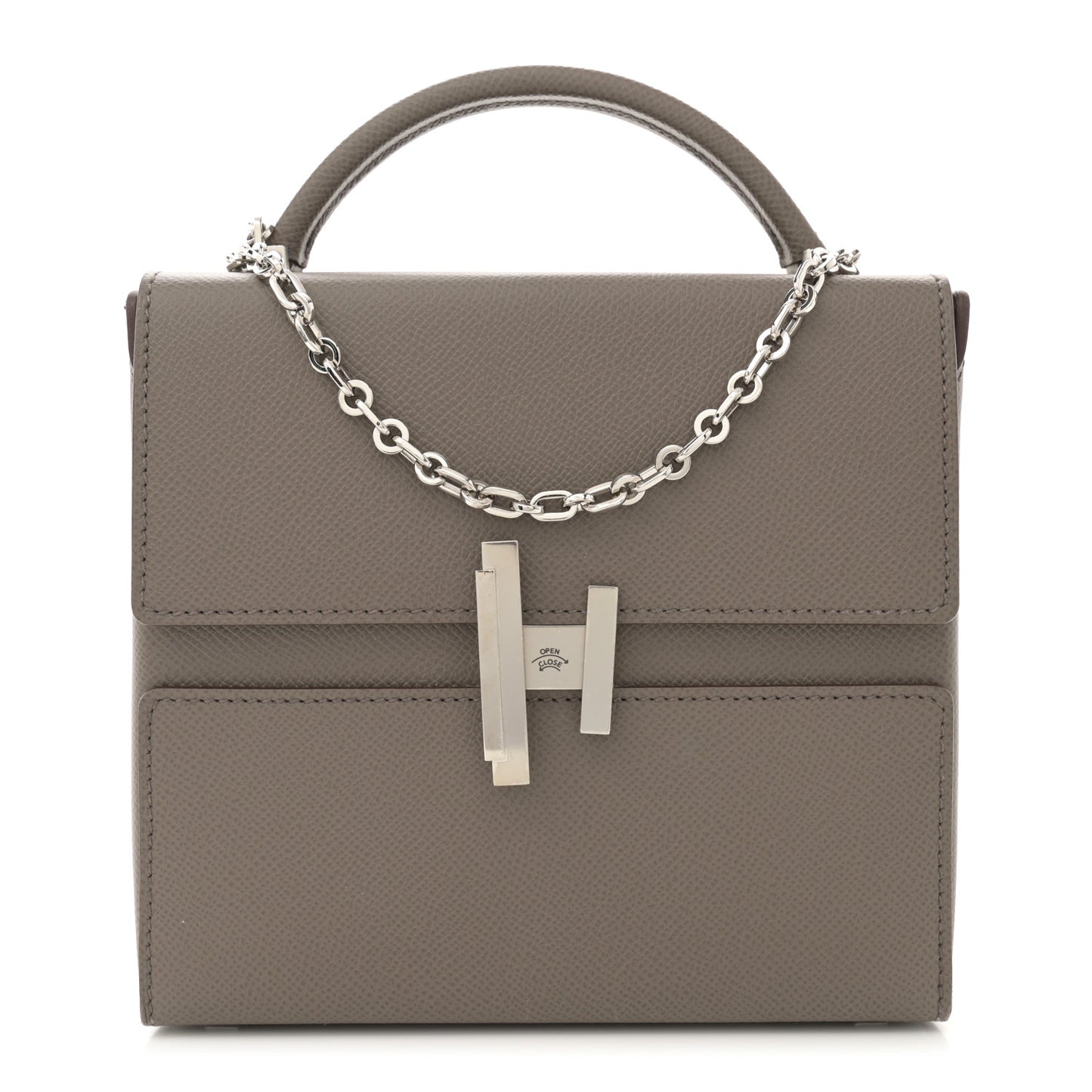 Epsom Cinhetic Boxy Top Handle Bag Etain
