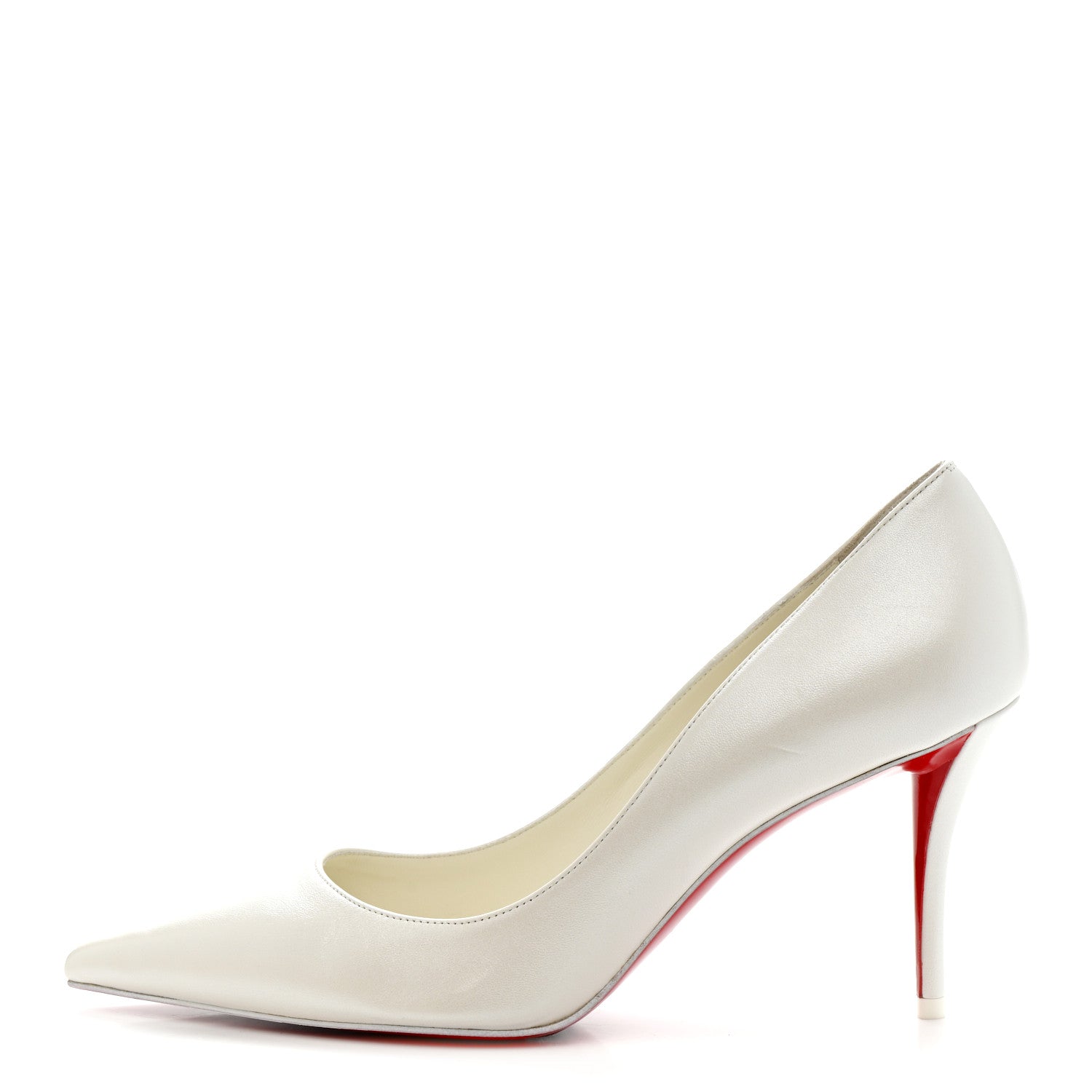 Christian Louboutin Pearlescent Nappa Miss Z 80 Pumps 38 Bianco