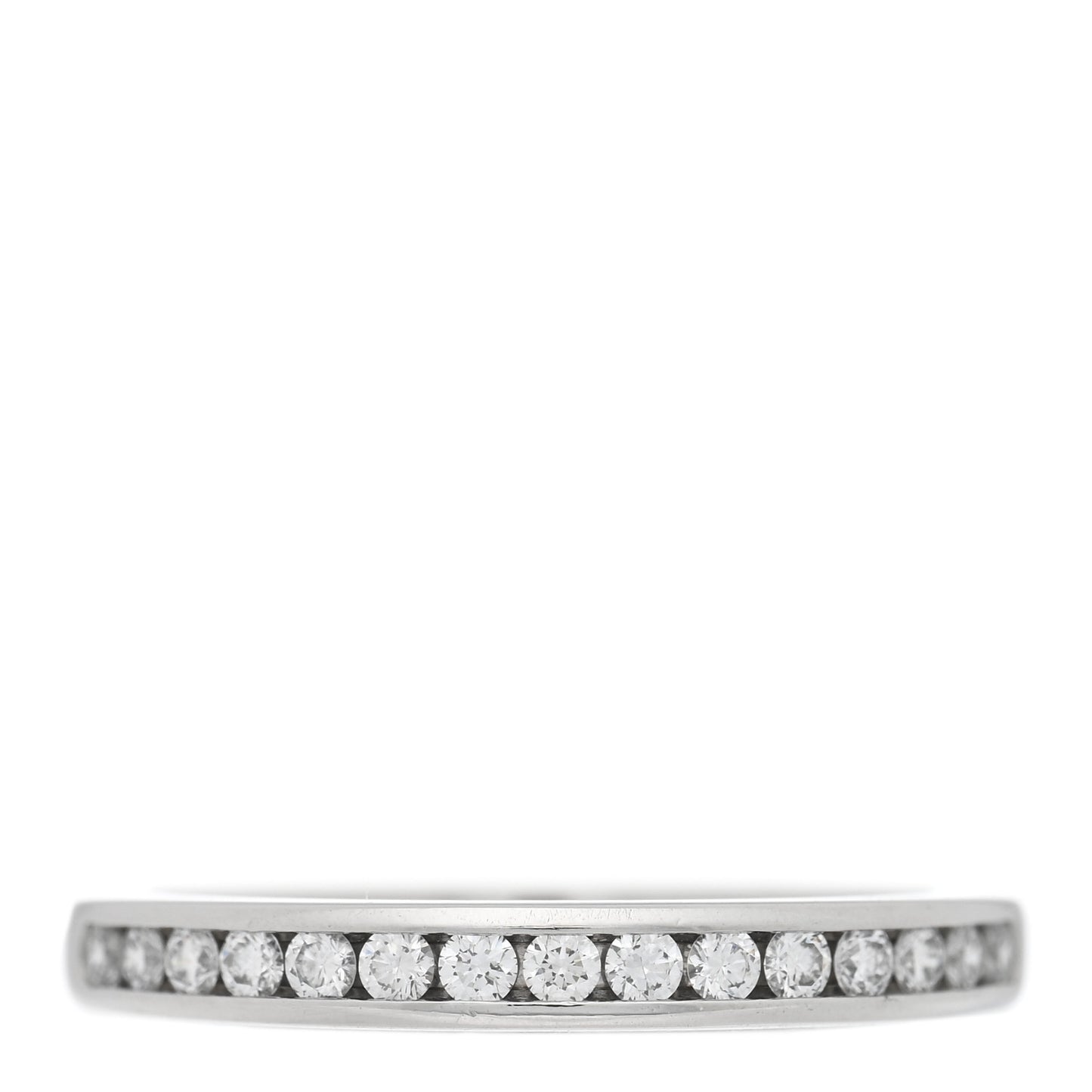 Platinum Diamond 2.5mm Half Circle Wedding Band Ring 48 4.5