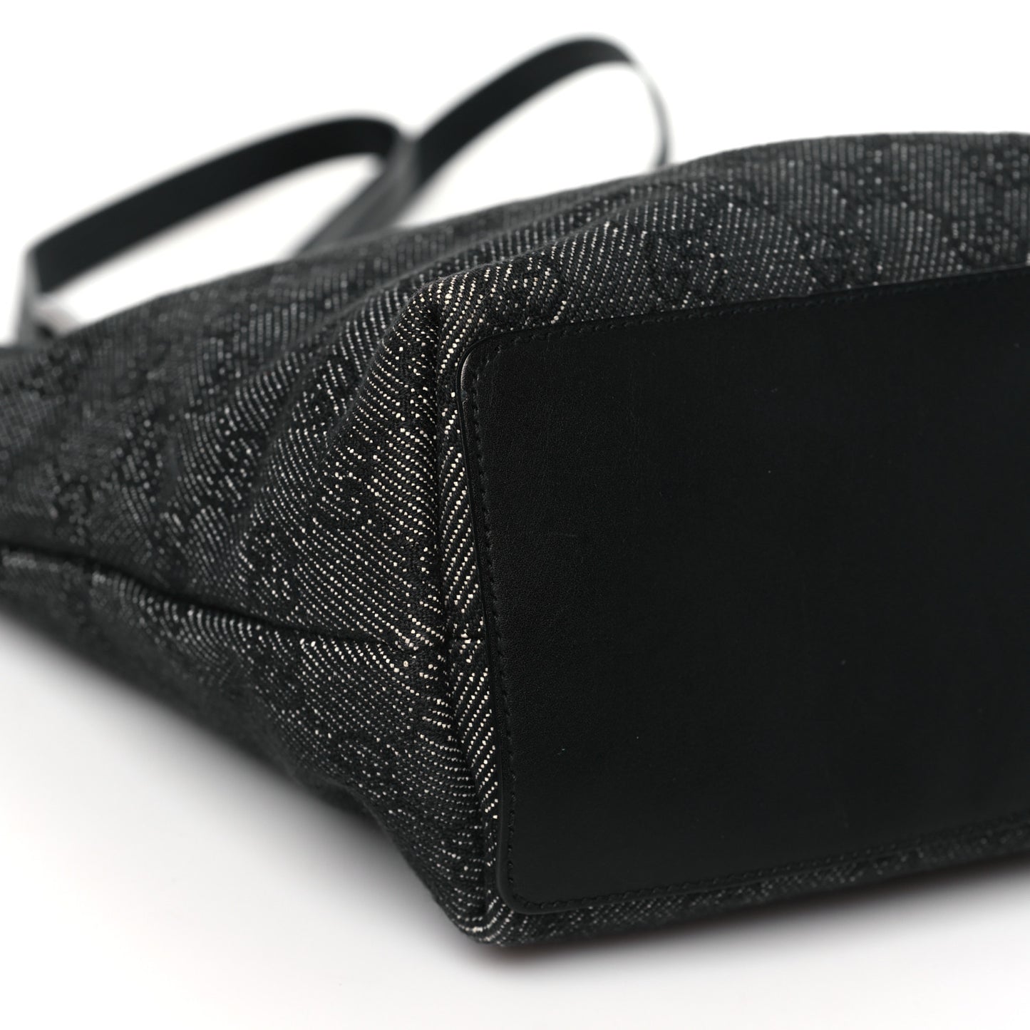 Denim Monogram Small Bucket Tote Black