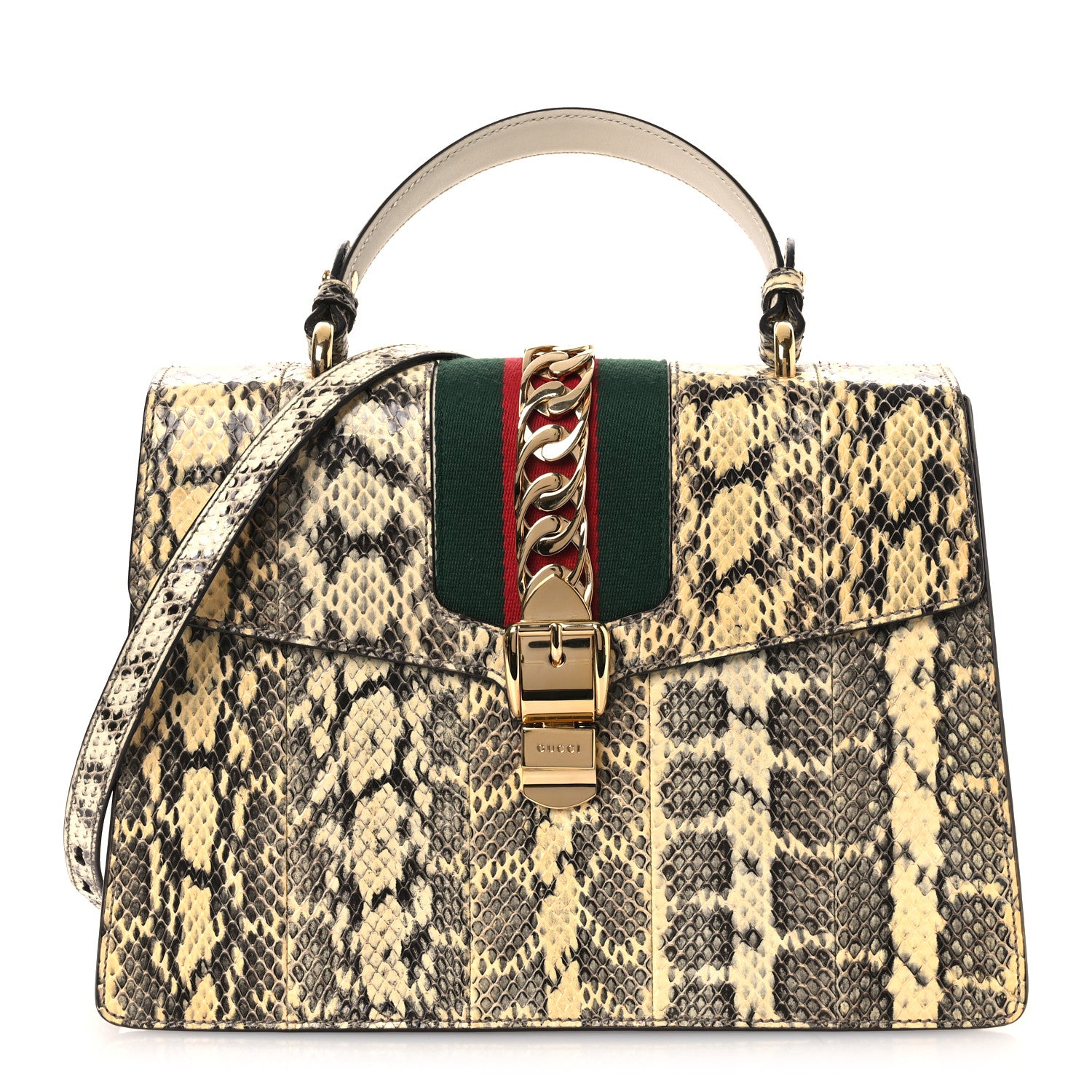 Gucci Snakeskin Medium Sylvie Top Handle Roccia 1795147 – FASHIONPHILE
