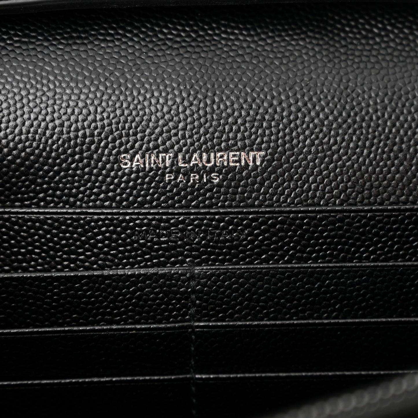 Grain De Poudre Matelasse Chevron Monogram Monochrome Chain Wallet Black