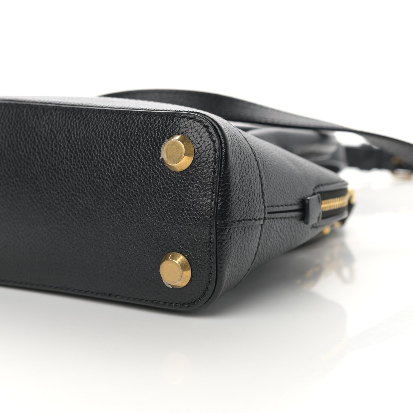 Grained Calfskin XXS Ville Top Handle Bag Black