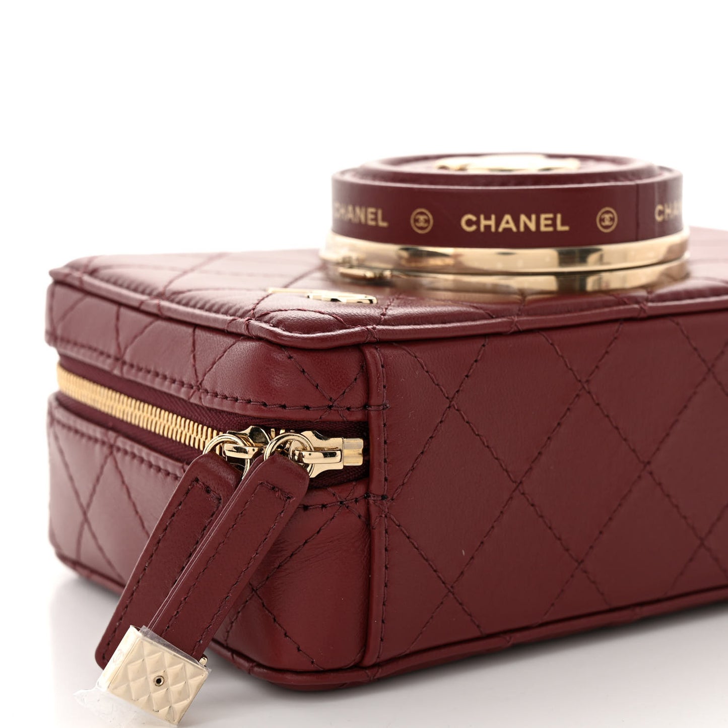 Lambskin Quilted Coco Click Bag Burgundy