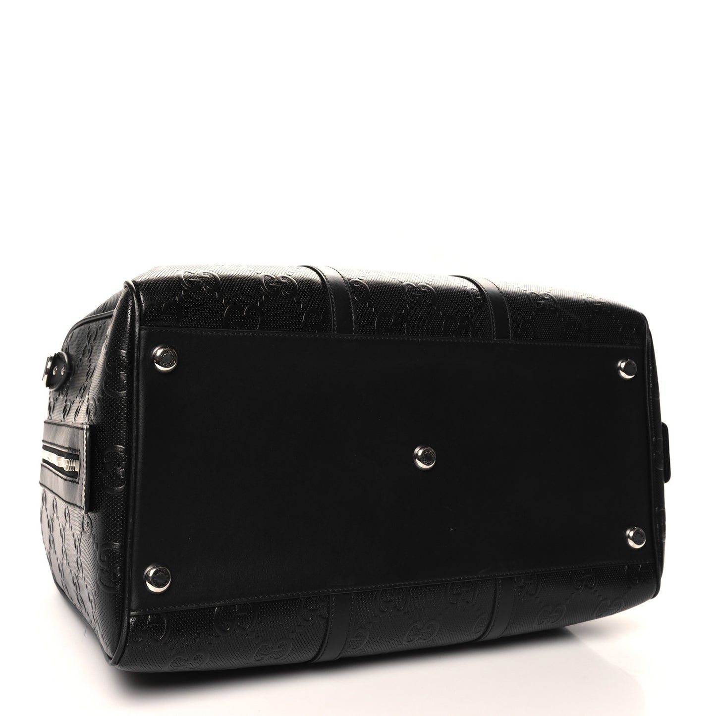 Calfskin GG Tennis Embossed Duffle Bag Black