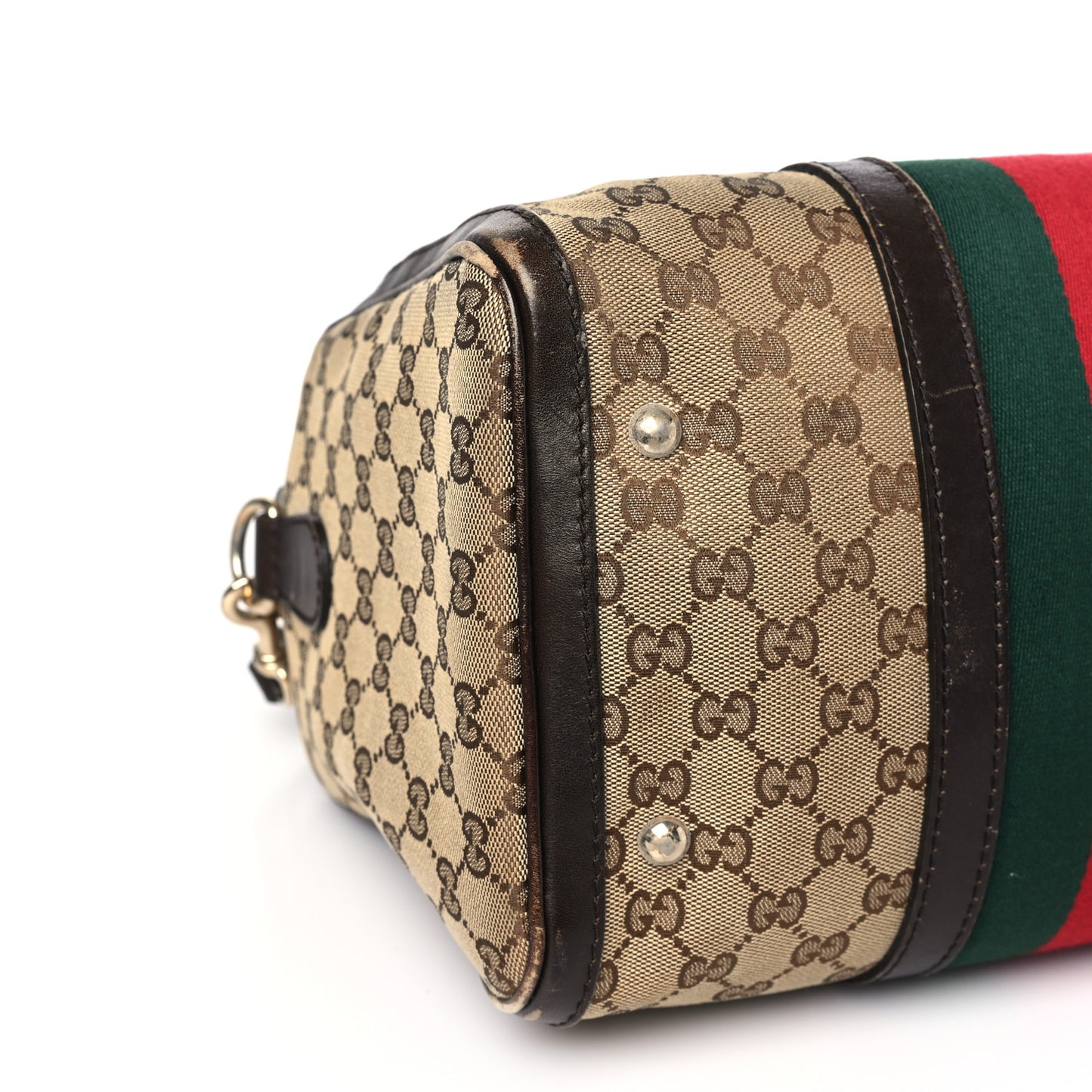 Monogram Selleria Calfskin Vintage Web Medium Boston Beige Ebony Cocoa