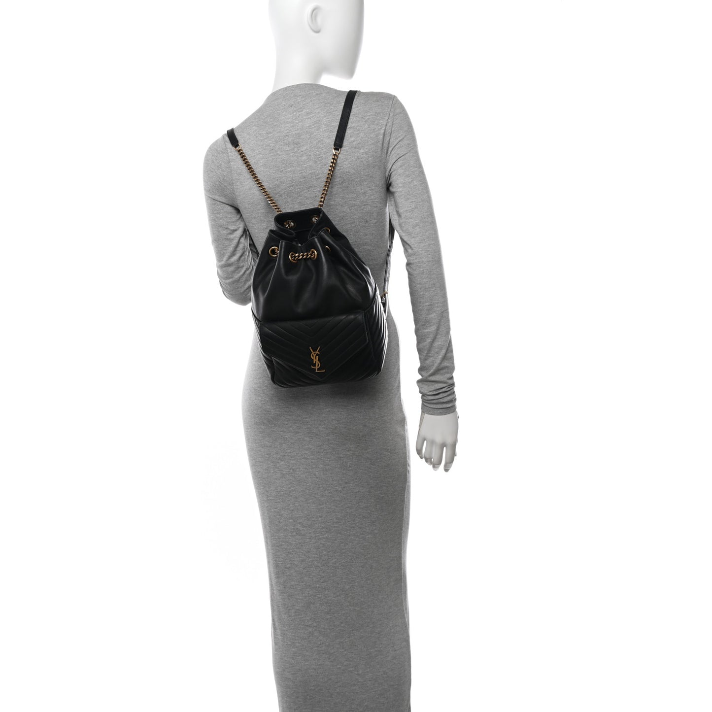 Lambskin Matelasse Monogram Joe Backpack Black
