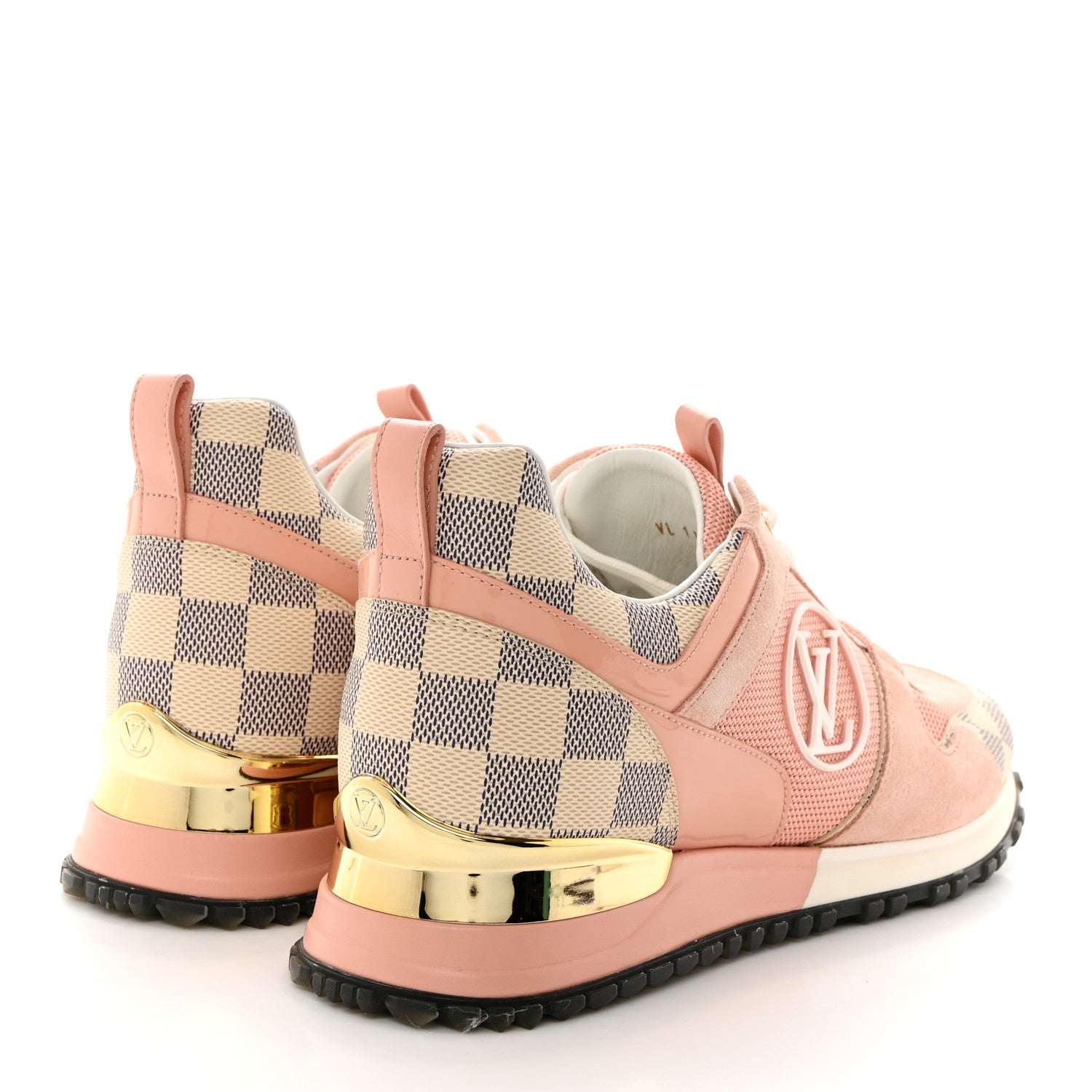 Louis Vuitton Suede Damier Azur Run Away Sneakers 38 Pink 4 of 8