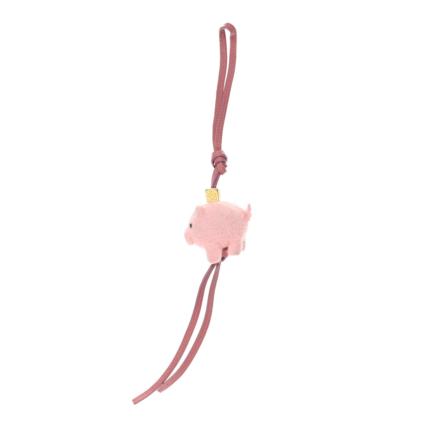 Loewe Calfskin Felt Pig Charm Pink Tan 1816392 – FASHIONPHILE