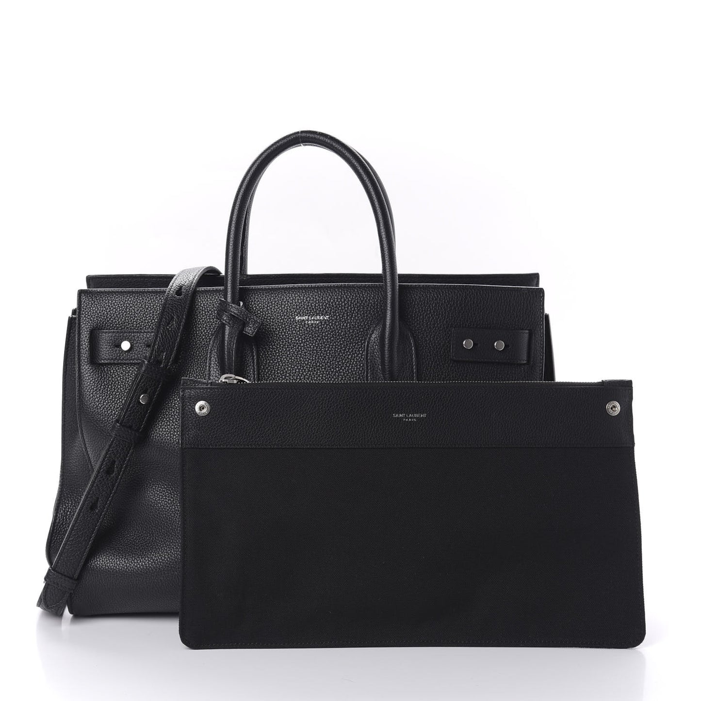 Grained Calfskin Medium Souple Sac De Jour Black