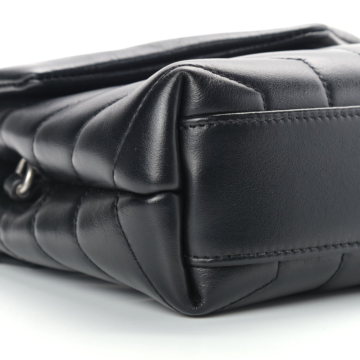 Calfskin Y Quilted Monogram Toy Loulou Crossbody Bag Black