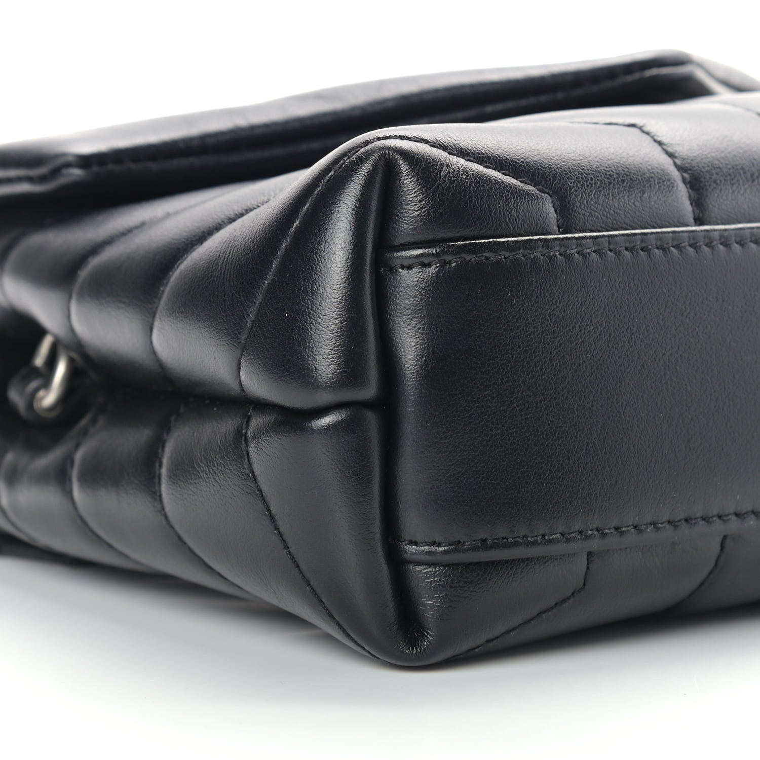 Saint Laurent Calfskin Y Quilted Monogram Toy Loulou Crossbody Bag Black 8 of 11