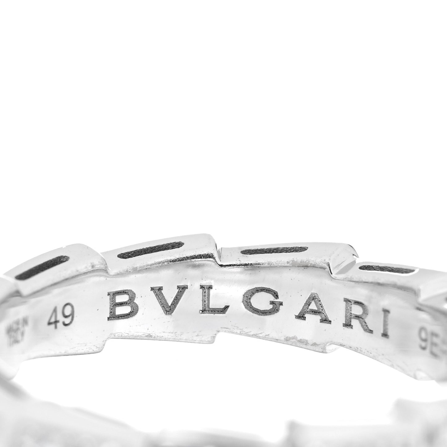 18K White Gold Diamond Serpenti Viper Band Ring 49 4.75