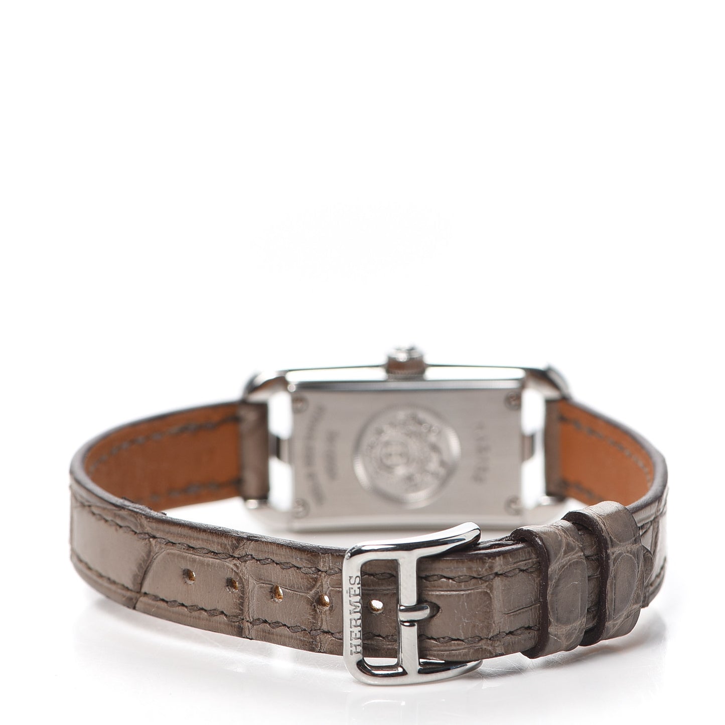 Stainless Steel Alligator Diamond 17mm Nantucket Quartz Watch Etoupe