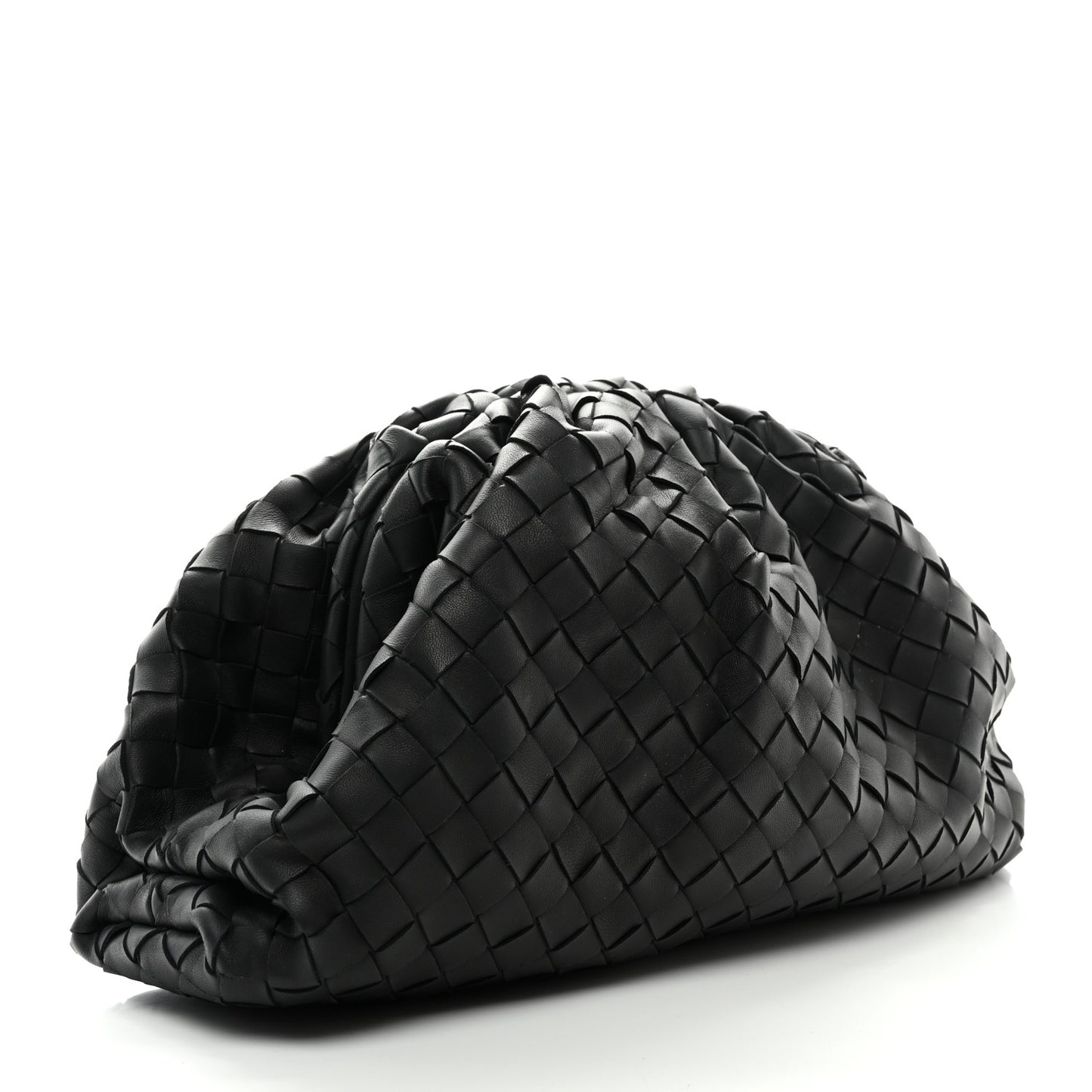 Nappa Maxi Intreccio The Pouch Oversized Clutch Black
