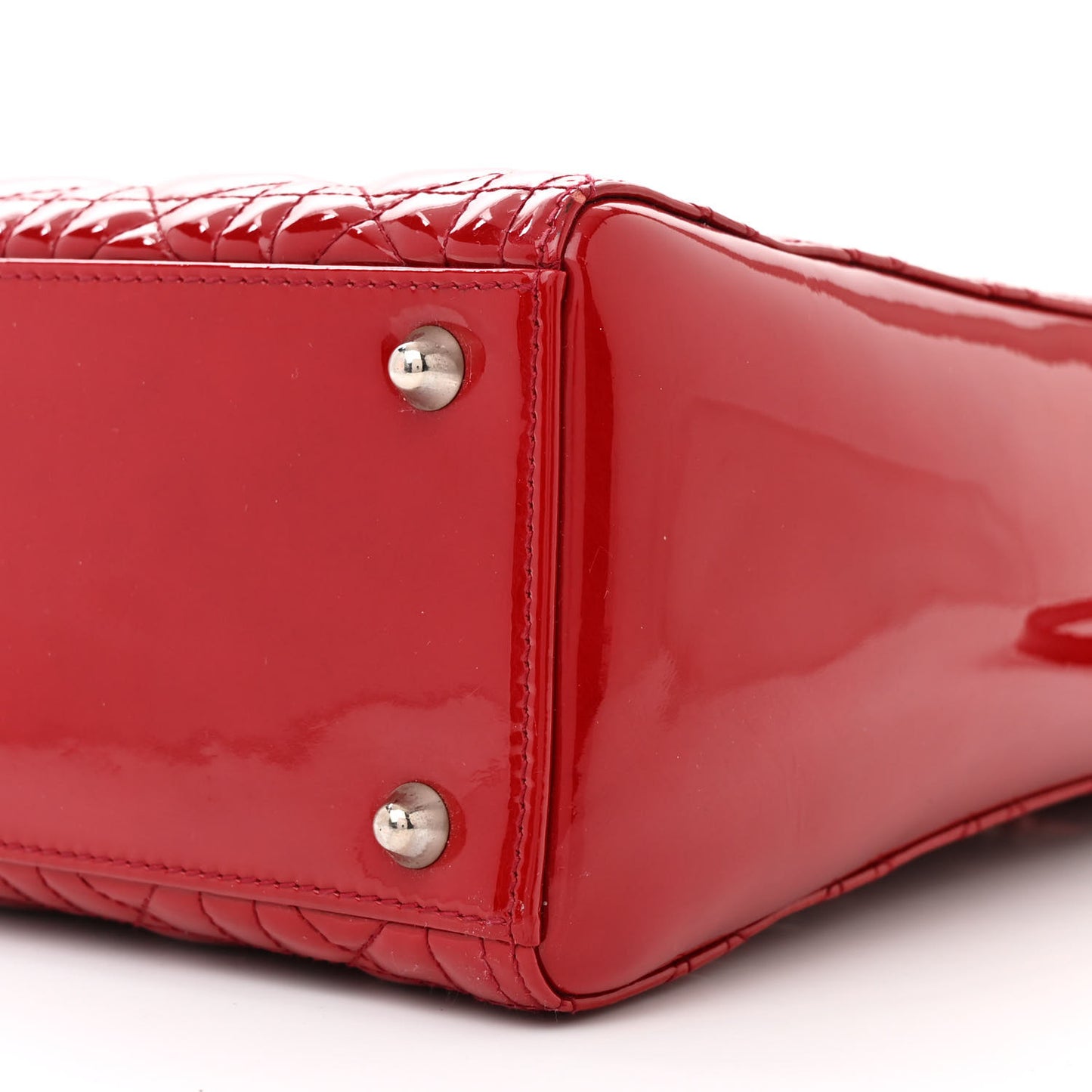 Patent Cannage Large Lady Dior Red