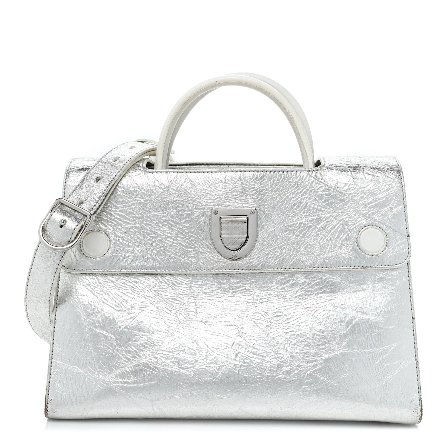 Christian Dior Metallic Calfskin Medium Diorever Flap Silver 1 of 21