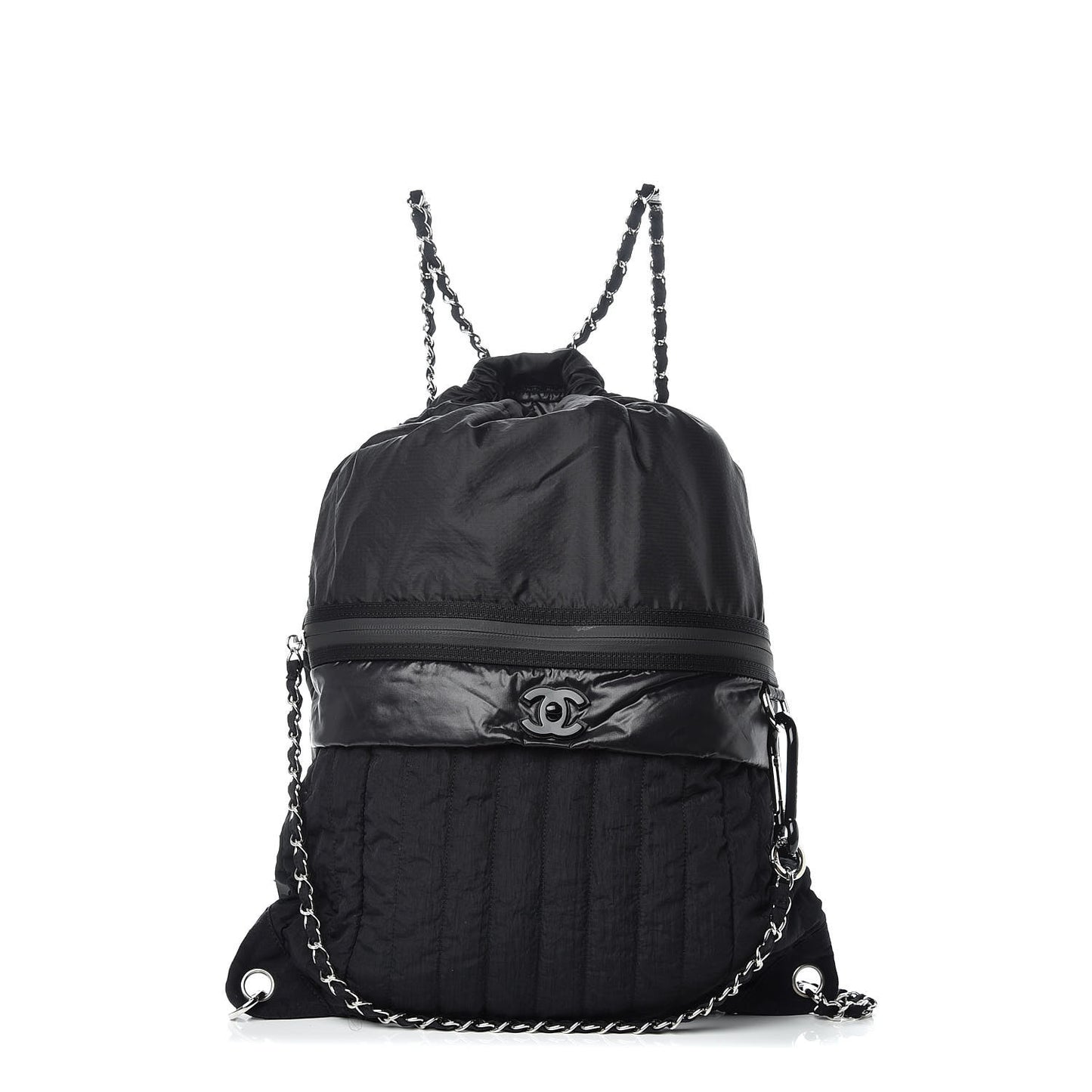 Nylon Drawstring Backpack Black