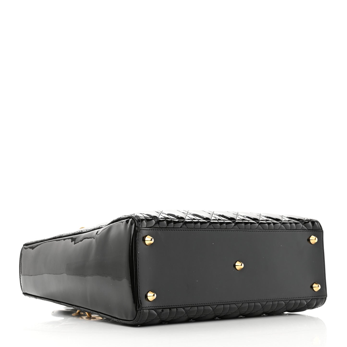 Patent Cannage Large Lady Dior Black
