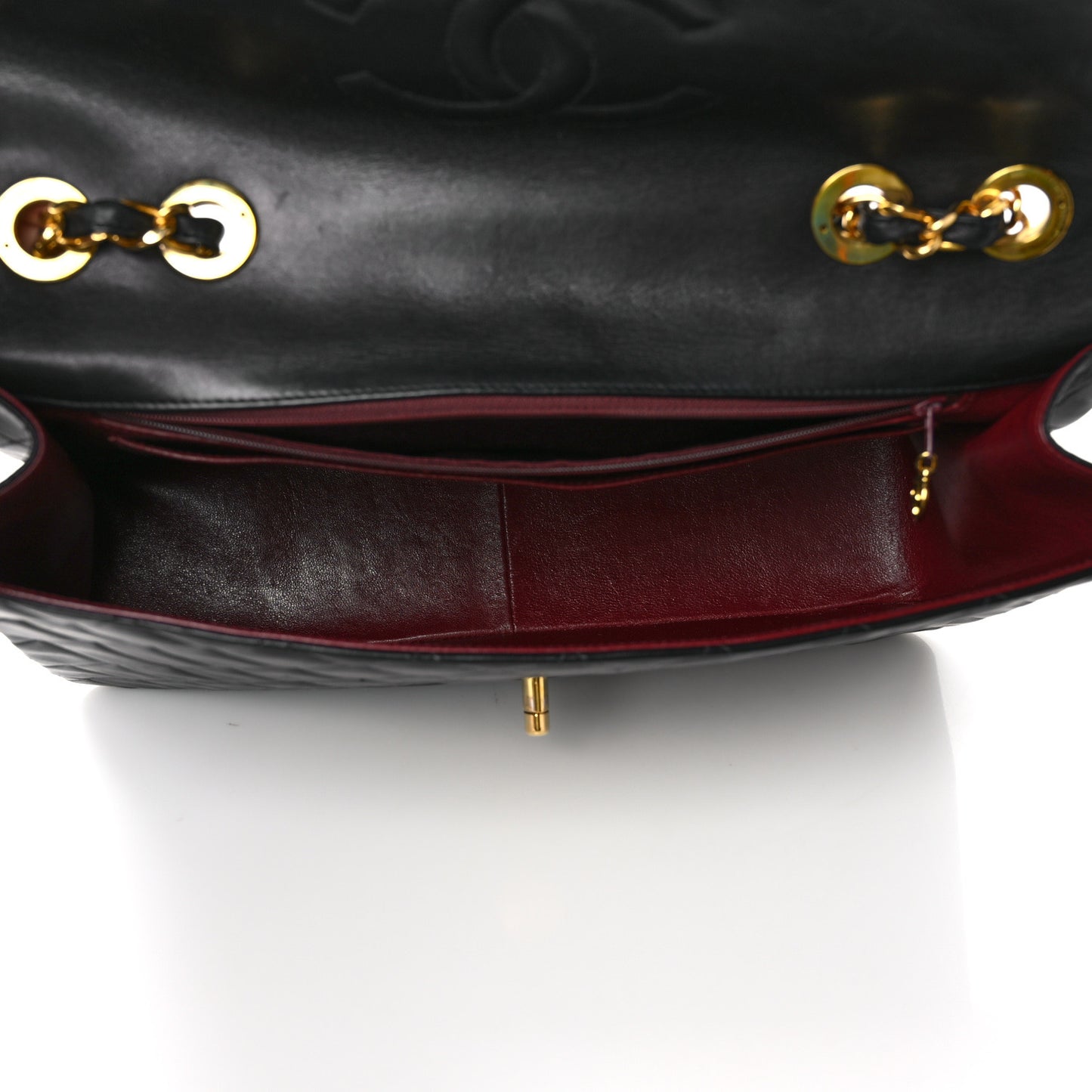 Lambskin Quilted XL Jumbo Single Flap Black