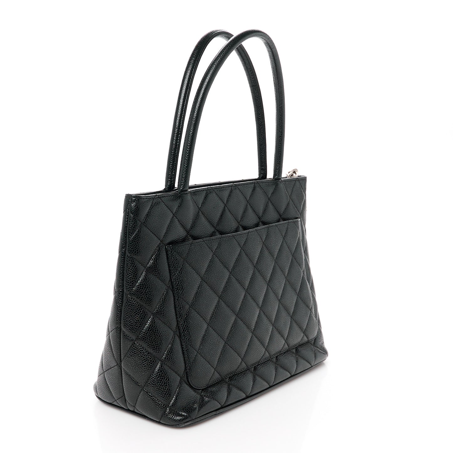 Caviar Quilted Medallion Tote Black