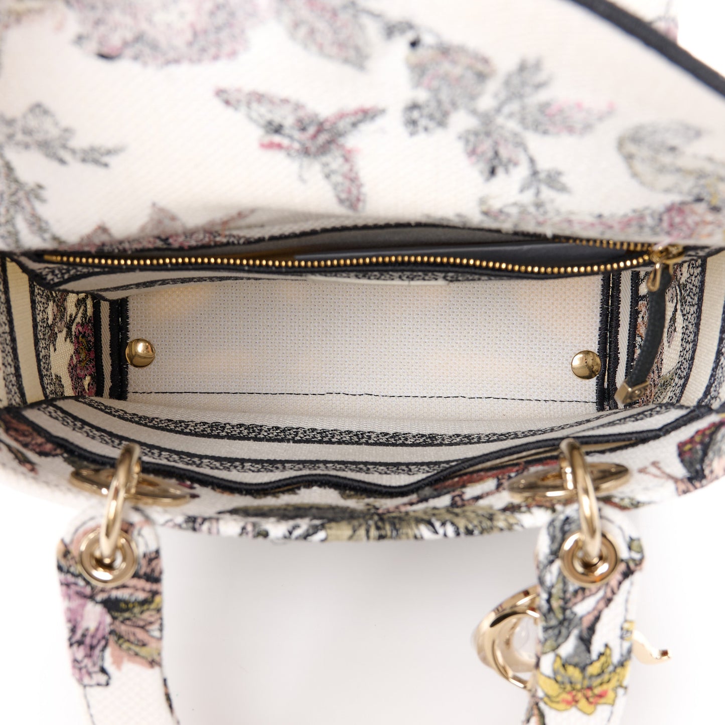 Canvas Embroidered Jardin Botanique Medium Lady D-Lite White Multicolor