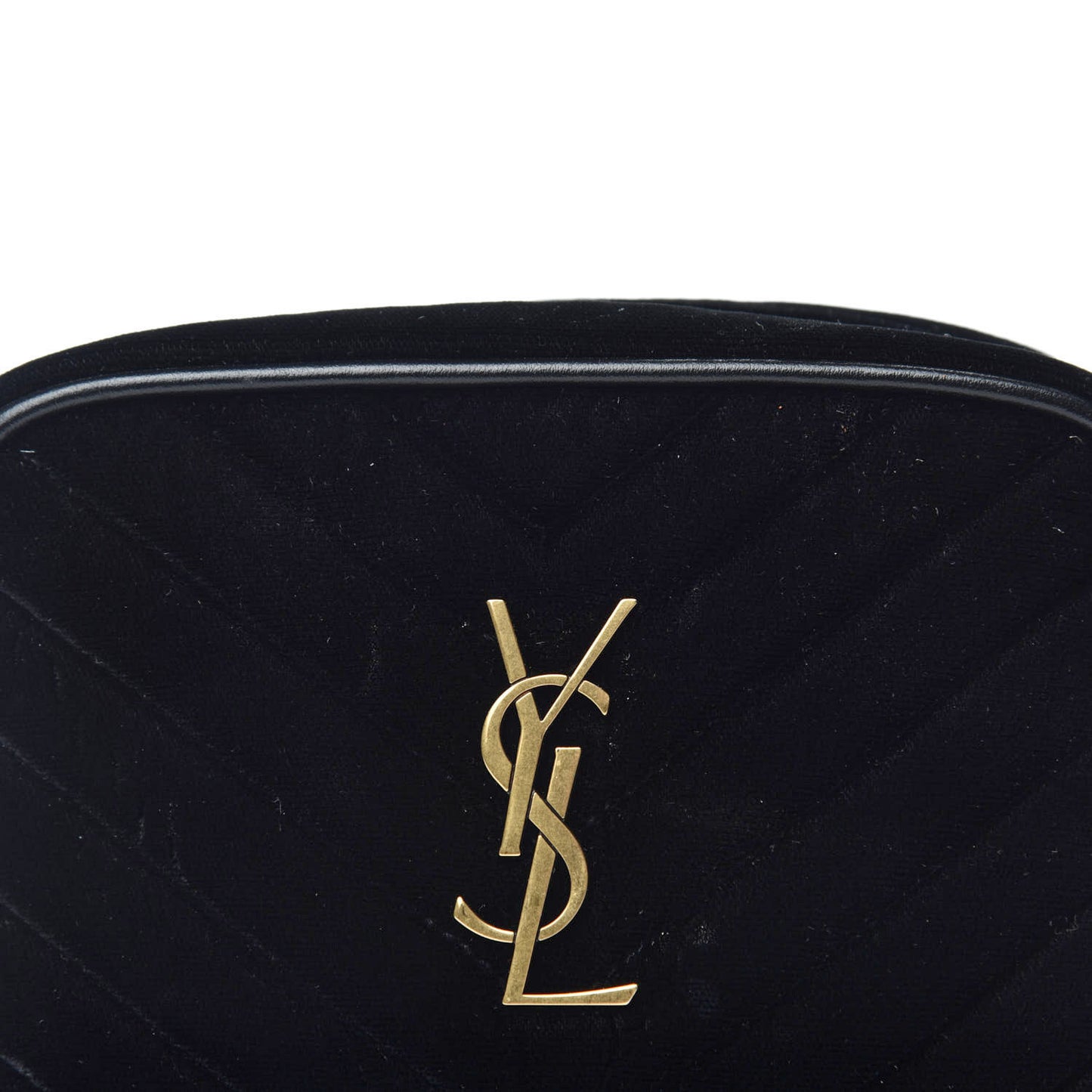 Velour Matelasse Monogram Lou Belt Bag Black