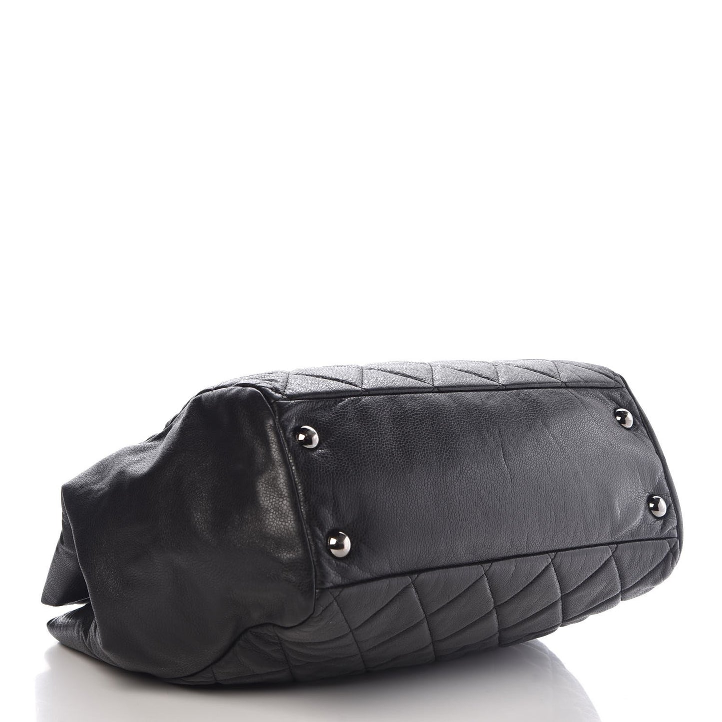Soft Caviar Quilted Large Cells Tote Black