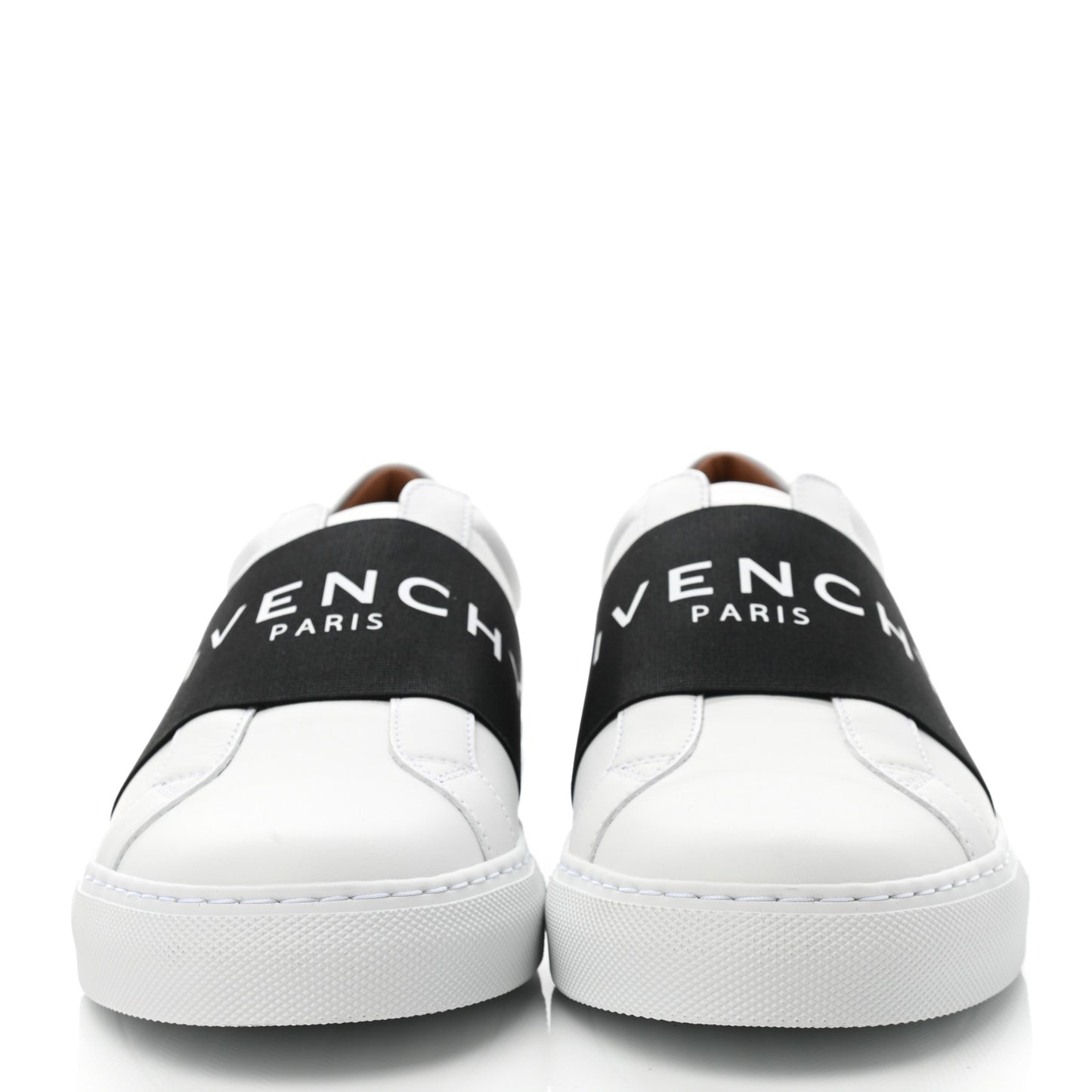 Calfskin Band Logo Womens Urban Street Sneakers 40 White Black