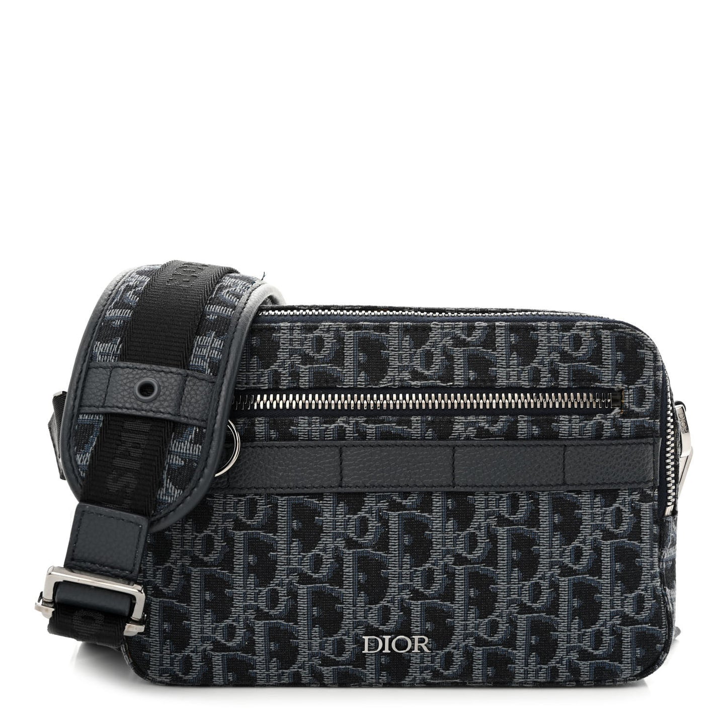 HOMME Oblique Jacquard Safari Messenger Navy Blue