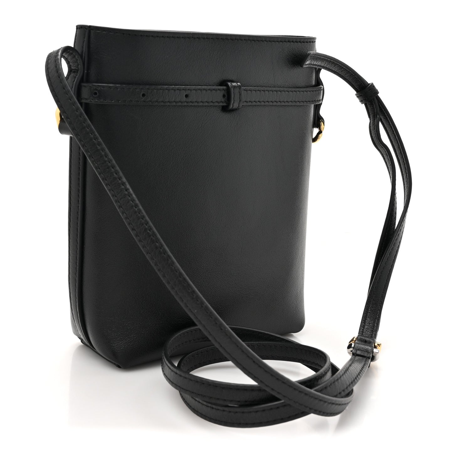 Calfskin Voyou Phone Crossbody Pouch Black