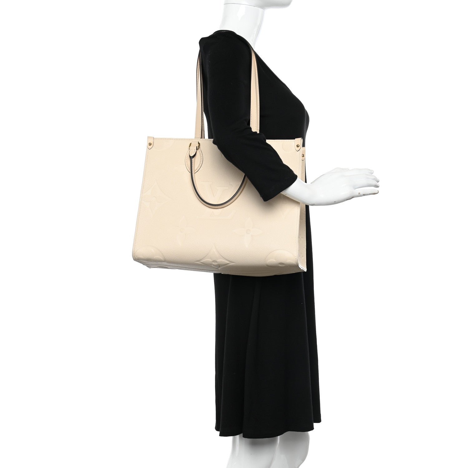 Louis Vuitton Empreinte Monogram Giant Onthego MM Creme 2 of 9