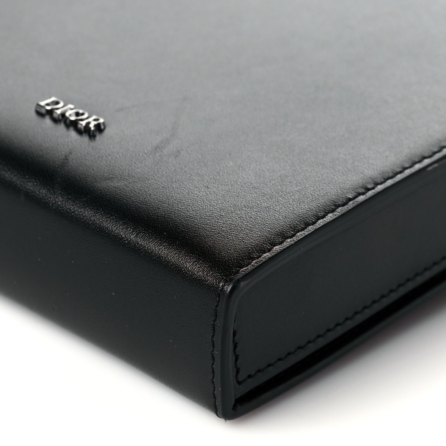 Lambskin Vertical Wallet On Strap Black